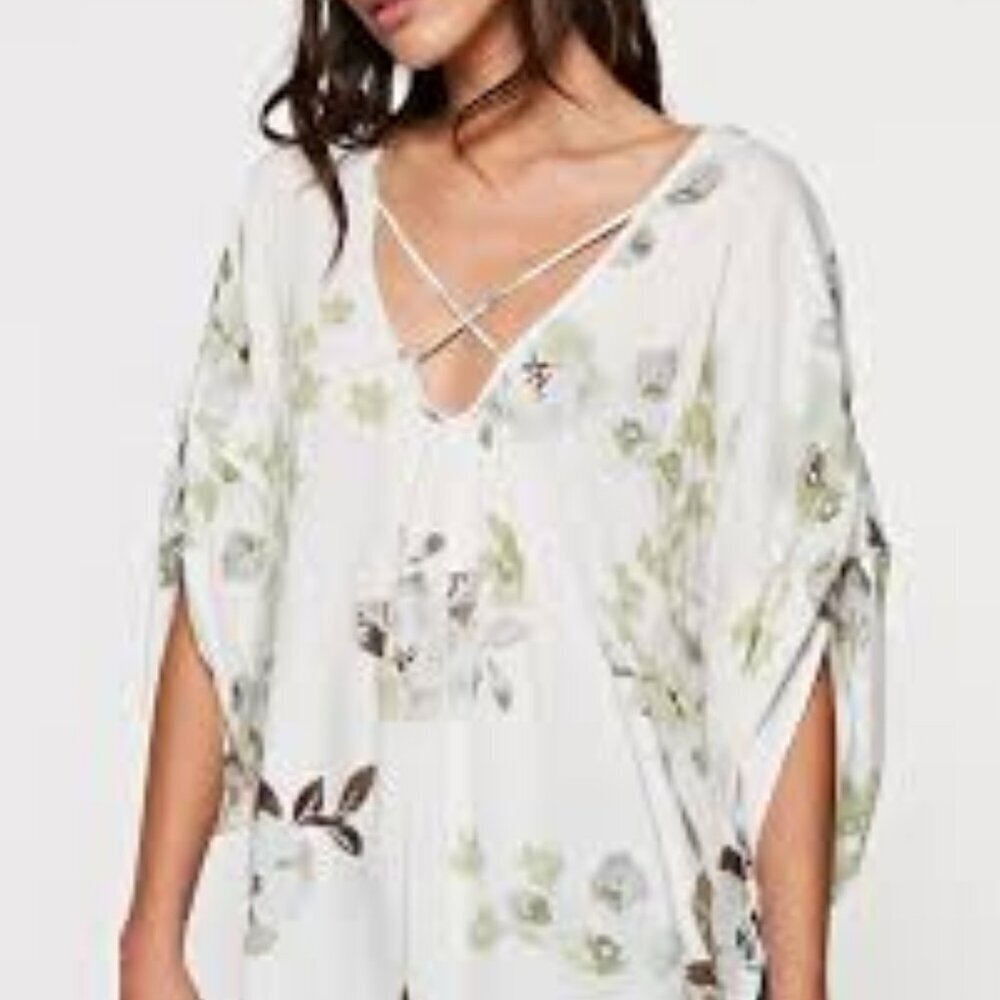 Lovestitch Floral Cross‎ Front Tunic Top Size M/L